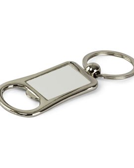 LLAVERO METÁLICO RECTANGULAR CON DESTAPADOR